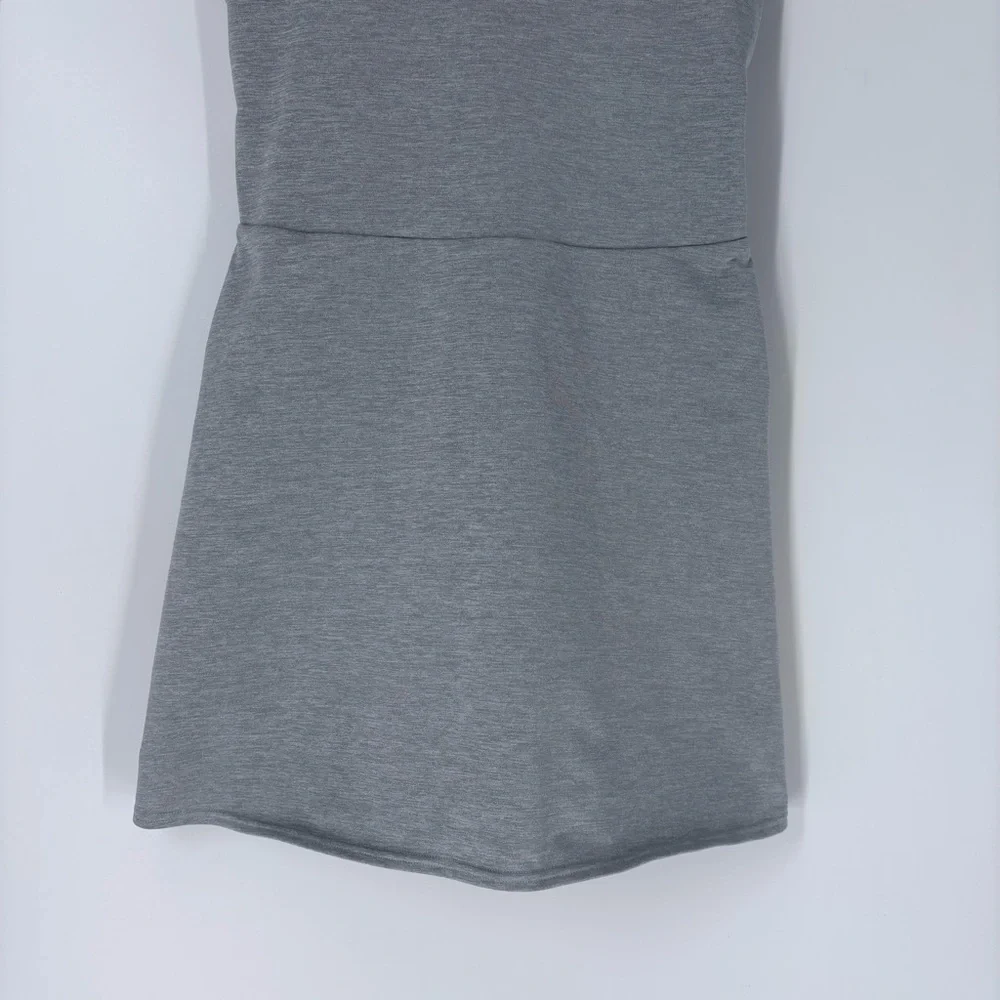 ALO Yoga Gray Sleeveless V‑Neck Mini Dress